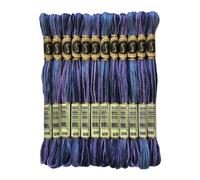 Magical Color Variegated Cross Stitch Thread Color Variations Embroidery Floss Pack, 8.7-Yard, Mid Summer Night, Pack of 12 Skeins