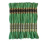 Magical Color Variegated Cross Stitch Thread Color Variations Embroidery Floss Pack, 8.7-Yard, Seafoam Green, Pack of 12 Skeins