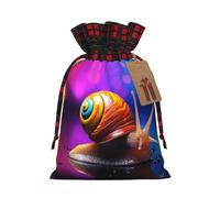 Magical Colored Snails Printed holiday drawstring bag 8.3x11.8 inch Christmas party decoration gift bag