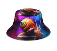 Magical Colored SnailsThis Beach Bucket hat is a conveniently stored Sun hat Perfect for Traveling, Camping, and Other Outdoor Activities. Black