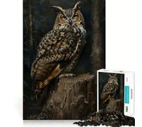 Magical Cute Owl Bird Jigsaw Puzzles 1000 Pieces Tension Relief Clear Hue Enjoyable Challenge Xmas Surprise (38x26cm)