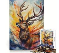 Magical Deer 1000 Piece Jigsaw Puzzle for Teenagers DIY Fun Clear Tone Pattern Assemble Night Fun (50x75cm)