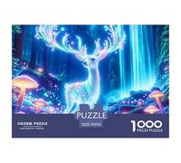 Magical Deer Forest 1000 Pieces Puzzle Game - Glowing Deer Forest The Whole Family Fun And Challenging Activity for Home Decompression70x50cm/1000pcs
