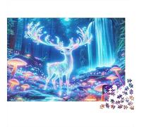 Magical Deer Forest Puzzle 1000 Pieces Recycled Paper for Adults Puzzle for Adults Fun Challenging Family Game Fun Home Present Great Gift Idea 38x26cm/1000pcs