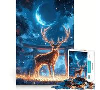 Magical Deer in Forest 1000 Piece Jigsaw Puzzles for Teenagers Sharp Brain Vivid Hue Family Pastime (50x75cm)