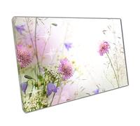 Magical Delicate Pink Purple Cream Small Flowers Floral Meadow Spring Summer Nature Wall Art Print On Canvas Picture For Home Office Decor 30x20cm (12x8In)