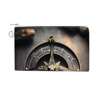 Magical Design Norse Runes Compass Coin Purses with Zipper, Personalized Zero Wallet for Shopping, Small Makeup Pouches Bag for Travel, Card Organizer Case, Portable Canvas Change Purses