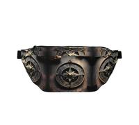 Magical Design Norse Runes Compass Crossbody Waist Bag with Multiple Pockets, Easy To carry, Suitable for Sports, Travel and Daily Use.