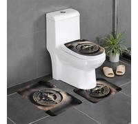 Magical Design Norse Runes Compass Decorative Plush Carpet, Bathroom Protector Set of 3, Bedroom Kitchen Bathtub Home, Outdoor Absorbent Carpet,