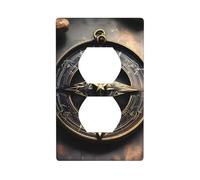 Magical Design Norse Runes Compass Decorative Switch Plate Cover-Unbreakable Polycarbonate Wall Plate for Home Office, 1 Gang with Screws