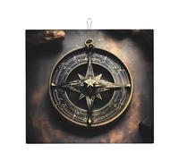 Magical Design Norse Runes Compass Dish Drying Mat, 16 x 18, Highly Absorbent, Suitable for Kitchen Dish, Drain Rack, Coffee Bar, Hangable