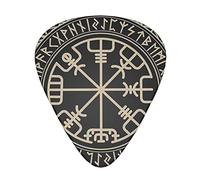 Magical Design Norse Runes Compass &Guitar Picks Pack Of 12,Comfortable Feel, Smooth Edges, Abrasion,Suitable For Guitar, Ukulele, Etc.