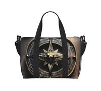 Magical Design Norse Runes Compass Hand Travel Bag. For Men And Women. Durable Material And Stylish Design, Suitable For Business And Leisure Travel., Black, One Size