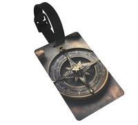 Magical Design Norse Runes Compass Luggage Tags for Suitcases - Durable PVC ID Tags with Detachable Straps for Travel, Backpack, Golf Bag, Anti-Loss