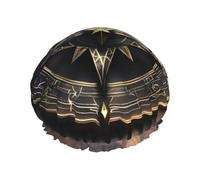 Magical Design Norse Runes Compass Print Shower Cap â€“ Double Layer Bath Hair Cap with Elastic Band Lining, Ideal for Home Spa, Hotel, and Travel