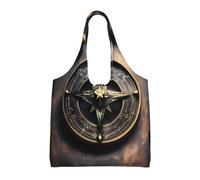 Magical Design Norse Runes Compass Printed Canvas Bag Women's Fashion Shoulder Tote Bag Lightweight Shopping Bag