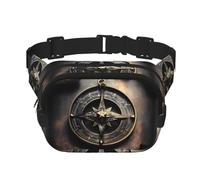 Magical Design Norse Runes Compass Printed Fashion Crossbody Bag, Hiking Waist Bag, Square Double Layer Travel and Fitness Shoulder Bag