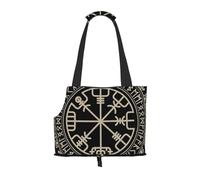 "Magical Design Norse Runes Compass Prints Small Dog Carrier Bag, Portable Cat Carrier Handbag, Foldable Pet Carrier Bag, Personalized Pattern Design"
