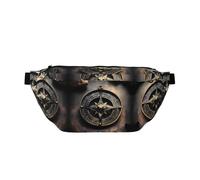 Magical Design Norse Runes Compass Running Waist Pack-No-Bounce Phone Holder for Gym, Waterproof Crossbody Bum Bag with Adjustable Strap