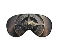 Magical Design Norse Runes Compass Sleep Mask Light Blocking Eye Cover Polyester Eye Mask with Elastic Strap Blindfold for Side Sleeper Sleeping Masks Face Hugging for Women Men Travel