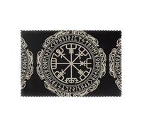 Magical Design Norse Runes Compass Table Placemats Set Of 6 12x18 Inch Heat Resistant Placemats Washable Party Kitchen Catering Decoration