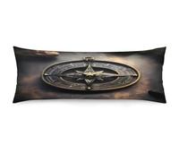 Magical Design Norse Runes Compass Throw Pillow Cover Soft Pillow Case Decorative Lumbar Pillow Cover Cozy Throw Pillowcase Polyester Rectangular Cushion Case Decor for Couch Sofa Bed