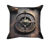 Magical Design Norse Runes Compass Throw Pillow Cover Super Soft Golden Velvet Decorative Pillowcase Fashion Modern Square Cushion Case Pillow Case Cozy Couch Cushion Cover for Living Room Bed