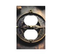 Magical Design Norse Runes Compass Unbreakable Polycarbonate Switch Plate-Modern 1 Gang Light Cover for Home Office with Matching Screws