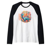 Magical Dinosaur Colorful Spikes for Dino Lovers Dino World Raglan Baseball Tee