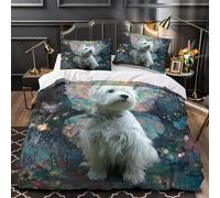 Magical Dog Wings Comforter Cover 3D Design Printed Breathable 3 Pcs Bedding Set Zipper Fantasy Duvet Cover Super Soft Hypoallergenic for Kids Girls Boys Adults Women Teens Double（200x200cm）