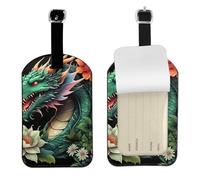 Magical Dragon Flower Print Elegant Tag Stylish tag Luggage Tag 4.3 x 2.76 Inch for Suitcases Travel Bags