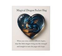 Magical Dragon Pocket Hug, Emotional Support Dragon Heart Pocket Hug Token with Inspirational Cards, Mini Magical Dragons Book Keepsake Fantasy Gifts for Dragons Fantasy Lover (1)