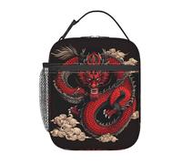 Magical Dragon Print Functionality Portable Insulated Lunch Pouch Reusable Meal Picnic Tote Work Travel