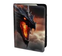 Magical Dragon Print Stylish Men Women 5.5 Inch Passport Travel Document Wallet For Secure Storag, Black, One Size