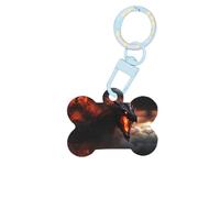 Magical Dragon Printing Fashion Dog Tags Acrylic Keychain Dog Bone Shape Double Sided Pattern Tags for Dogs and Cats