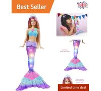 Magical Dreamtopia Mermaid Doll, Pink Hair & Colorful Light Shows for Fun Play
