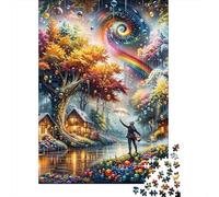 Magical Fantasy Forest Scene Jigsaw Puzzles Puzzle for Adults Kids. 1000 Pieces Great Gifts Challenge Toy Educational Game Home Decoration for Adults& Kids Age 14 Years Up 52x38cm/1000pcs