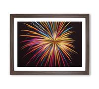 Magical Fireworks Framed Print | A2 Walnut Framed Wall Art | Ready to Hang | Modern Nature Picture | Living Room Bedroom Lounge Office