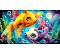 Magical-Fish-in-Cosmic-Ocean Jigsaw Puzzles for Adults: 1000-Piece Recycled Cardboard Decoration 38x52cm/1000pcs