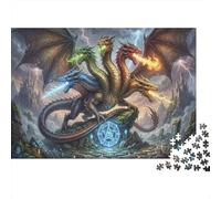 Magical Five Headed Dragon 1000 Piece Jigsaw Puzzle,Educational Toy,Adults & Kids 14+,Great Gifts,Impossible Challenge,Home Wall Decor,Premium Cardboard,Stress Relief 52x38cm