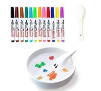 Magical Floating Ink Pen Set Water Painting Kit with Dry Erase Whiteboard Markers Ceramic Spoon Stimulate Imagination Creativity Multi-use Drawing Pens for Various Surfaces