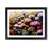 Magical Flower Market Framed Print | A3 Black Framed Wall Art | Ready to Hang | Modern Floral Picture | Living Room Bedroom Lounge Office