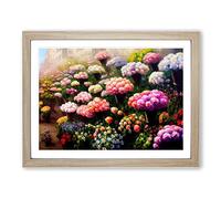 Magical Flower Market Framed Print | A4 Oak Framed Wall Art | Ready to Hang | Modern Floral Picture | Living Room Bedroom Lounge Office