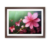 Magical Flowers Framed Print | A4 Walnut Framed Wall Art | Ready to Hang | Modern Floral Picture | Living Room Bedroom Lounge Office