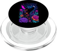 Magical Flying Black Pig Floral Galactic Farm PopSockets PopGrip for MagSafe