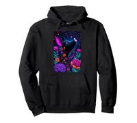 Magical Flying Black Pig Floral Galactic Farm Pullover Hoodie