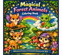 Magical Forest Animals Coloring Book for Kids: Fun Whimsical Woodland Creatures with Thick Lines - Single-Sided Relaxing Activity Book Ages 4-8: Fun, Relaxing Coloring Adventure for Kids Ages4-10