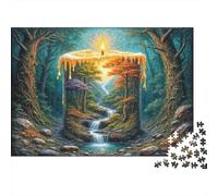 Magical Forest Candle Puzzle 1000 Piece Recycled Paper for Adults Adult Jigsaws Impossible Hard Challenging Family Game Fun Home Present Great Gift for Men Women 52x38cm/1000pcs