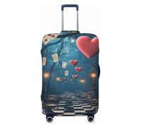 Magical Forest Floating Playing Cards and Roses Elastic Travel Luggage Cover Suitcase Protector, Print Suitcase Baggage Cover Anti-Scratch