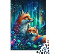 Magical Forest Foxes Jigsaw Puzzles Puzzle for Adults Kids. 1000 Piece Great Gifts Challenge Toy Educational Games Home Decoration for Educational Games Gifts 38x26cm/1000pcs
